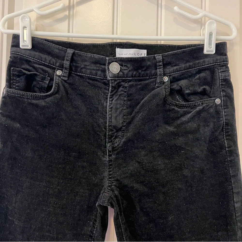 LOFT Black Corduroy Skinny Jeans Size 4 - Picture 4 of 14